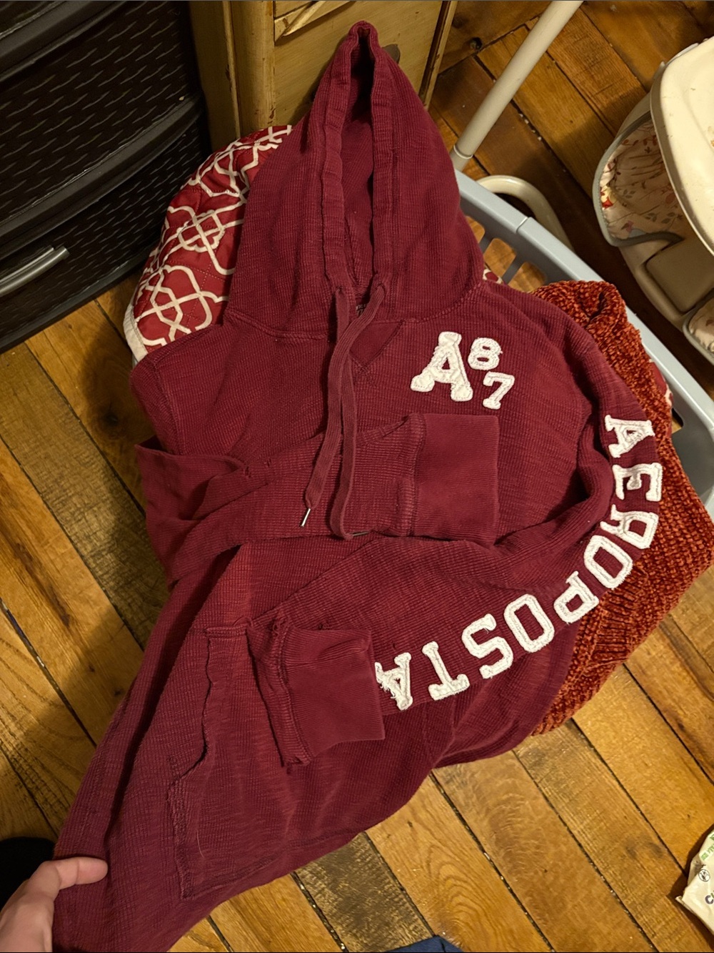 Aéropostale Maroon Hoodie with A87 Patch